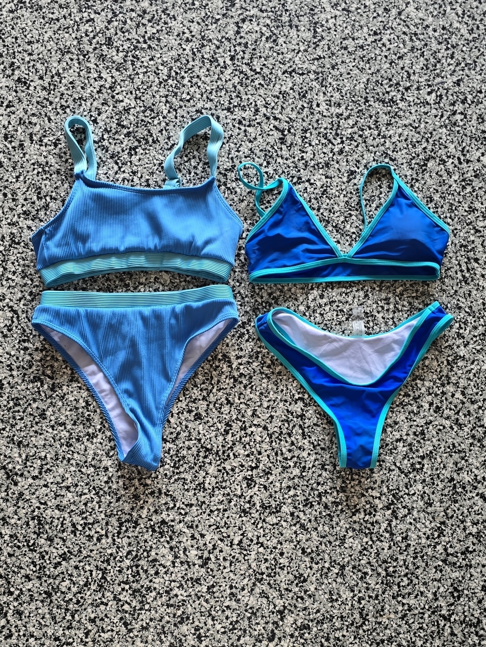 Womens Blue Two-Piece Swim Set - Light & Royal Blue